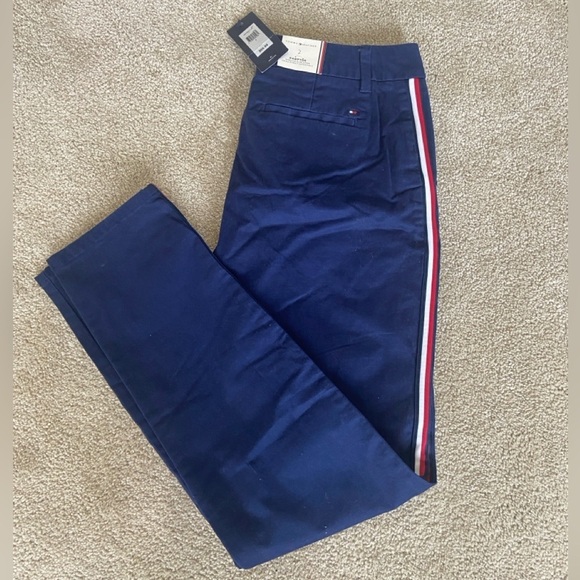 Tommy Hilfiger Pants - Tommy Hilfiger woman’s Blue Chinos with Red and White Stripe
